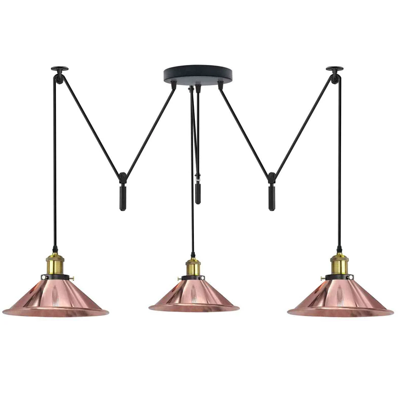 3-flammige Spinnenlampe – Dezentrale Vintage Industrie Hängelampe | Ø22cm | E27 ~3332