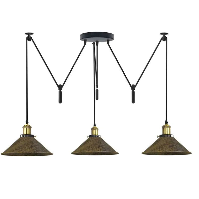 3-flammige Spinnenlampe – Dezentrale Vintage Industrie Hängelampe | Ø22cm | E27 ~3332