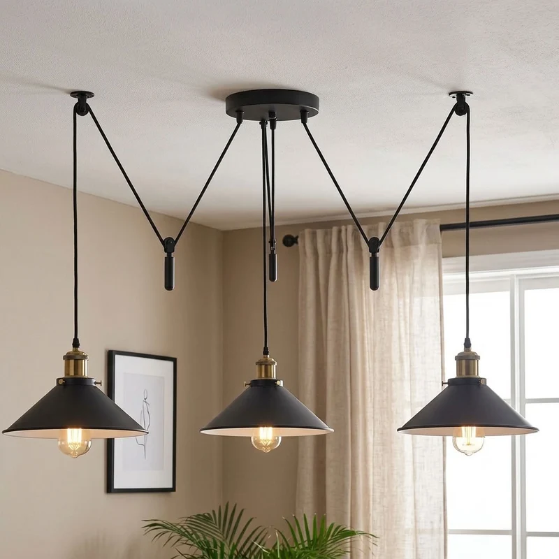 3-flammige Spinnenlampe – Dezentrale Vintage Industrie Hängelampe | Ø22cm | E27 ~3332
