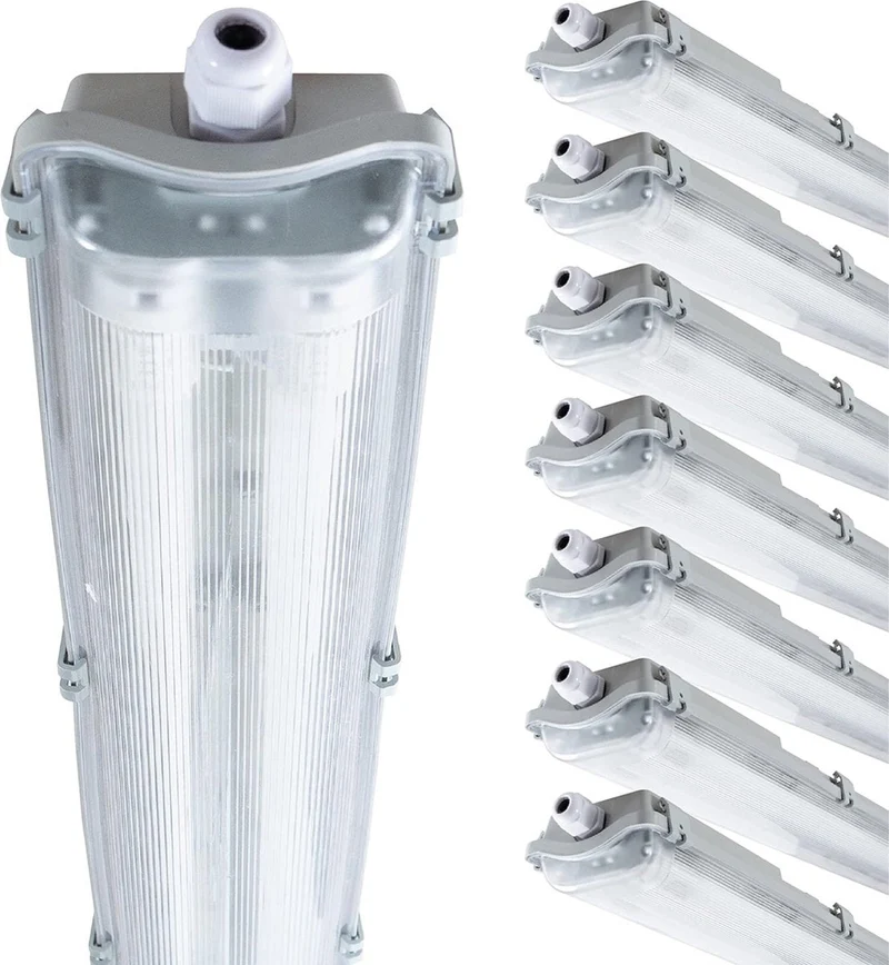 LED-Feuchtraumleuchte 120cm 36W 2x Röhre G13 kaltweiss - 8x Sparpack - Proventa