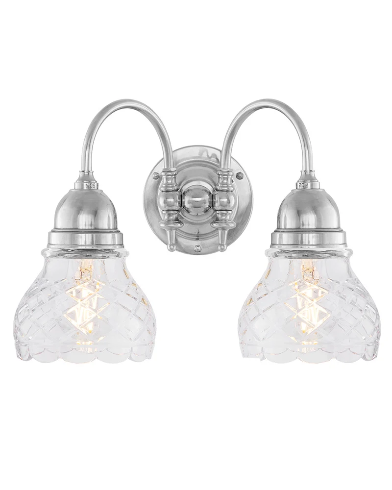 Vägglampa - Stackelberg nickel, slipat klarglas