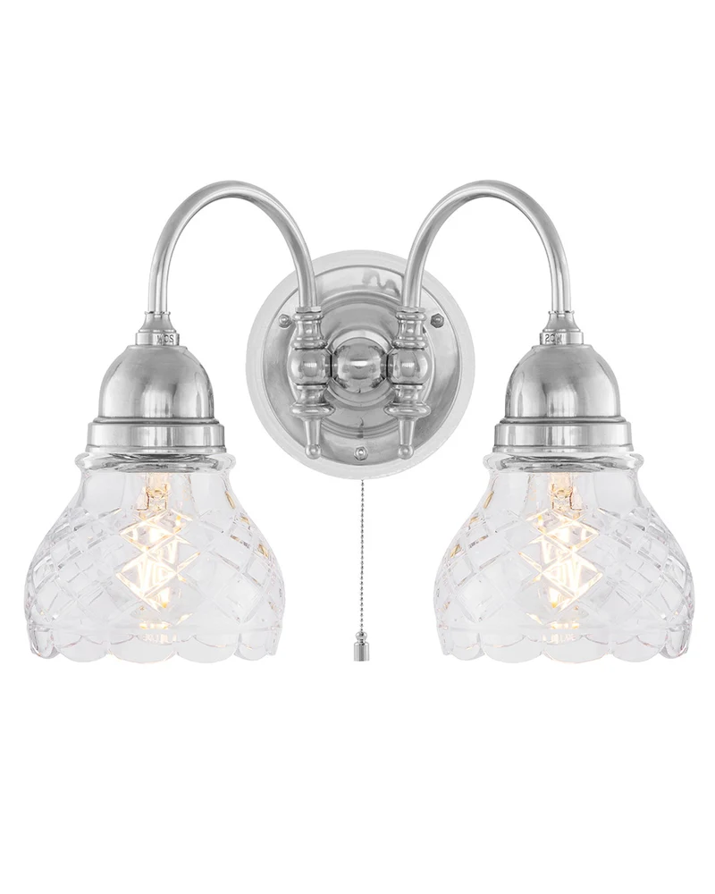 Vägglampa - Stackelberg nickel, slipat klarglas
