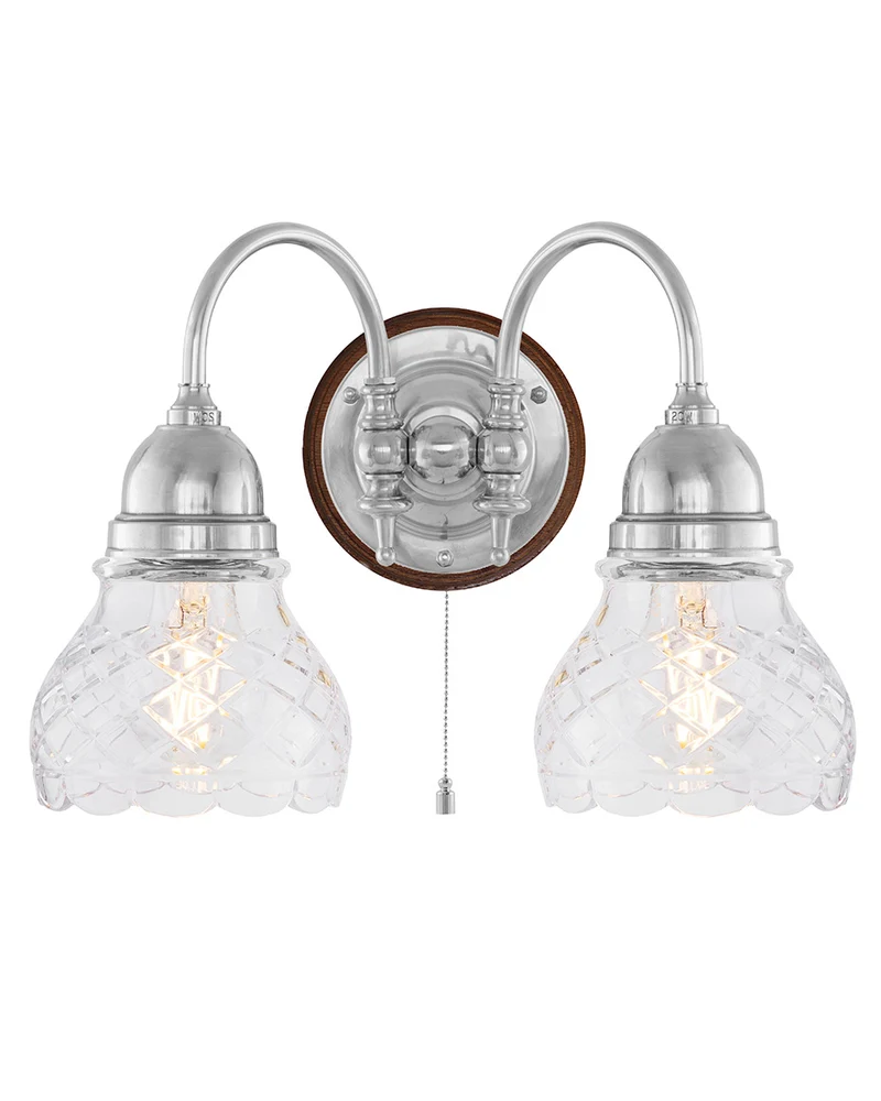 Vägglampa - Stackelberg nickel, slipat klarglas