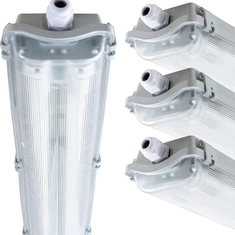 LED-Feuchtraumleuchte 120cm 36W 2x Röhre G13 kaltweiss - 4x Sparpack - LED's Light