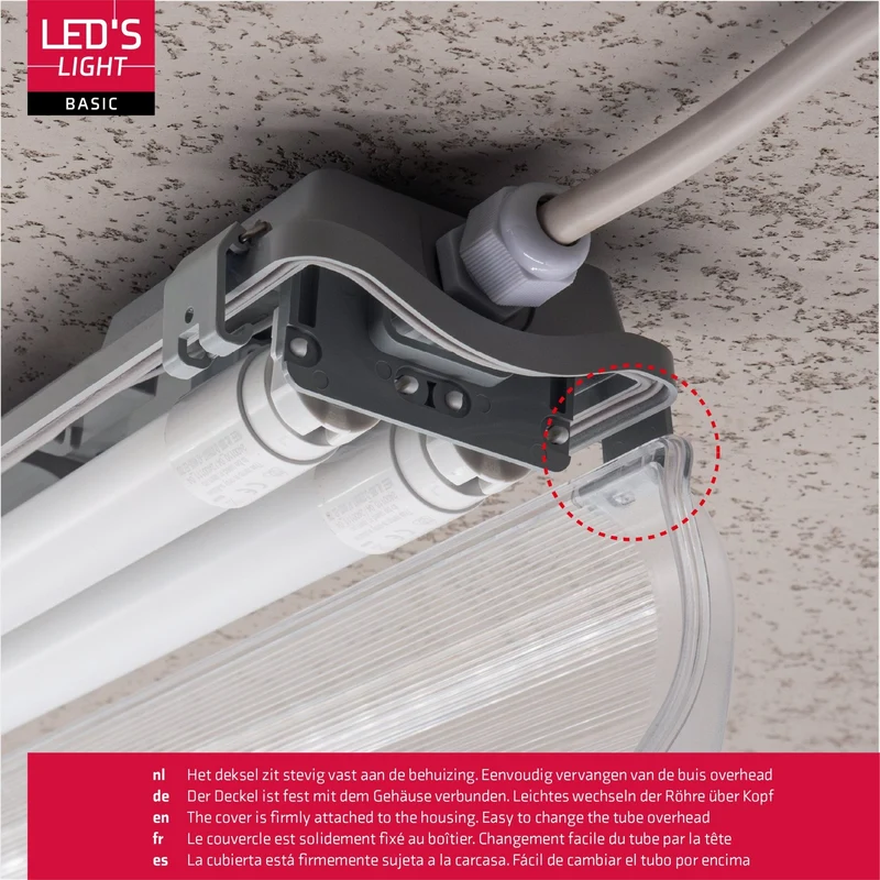 LED-Feuchtraumleuchte 120cm 36W 2x Röhre G13 kaltweiss - LED's Light