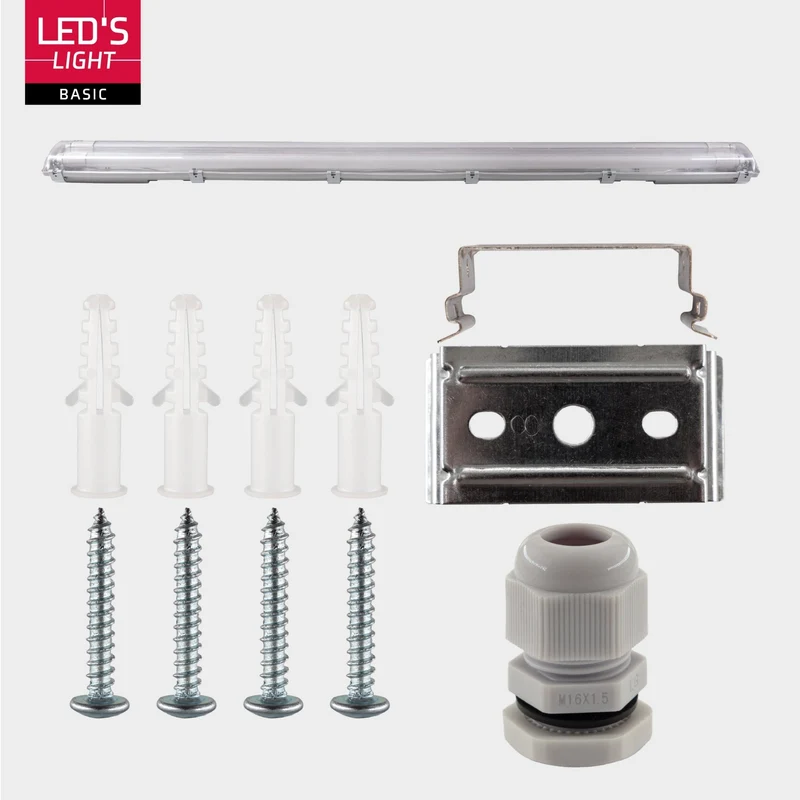 LED-Feuchtraumleuchte 120cm 36W 2x Röhre G13 kaltweiss - LED's Light