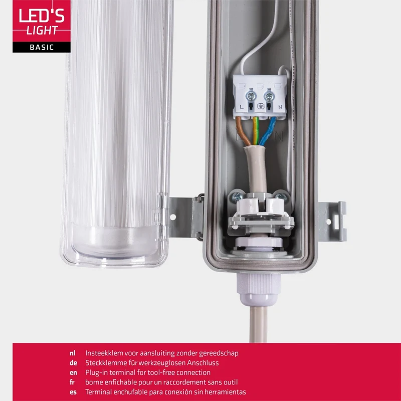 LED-Feuchtraumleuchte 120cm 18W 1x Röhre G13 kaltweiss - 8x Sparpack - Proventa
