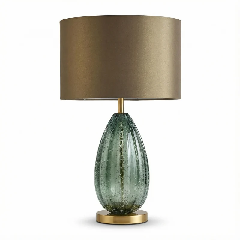 Nachttischlampe Glas Metall Vintage Design – Ulmos