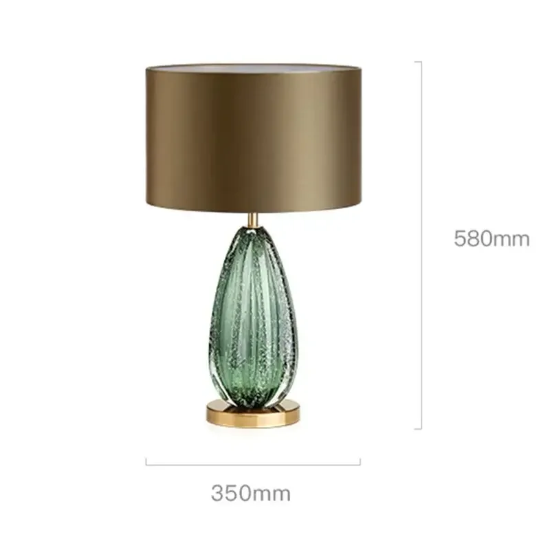 Nachttischlampe Glas Metall Vintage Design – Ulmos