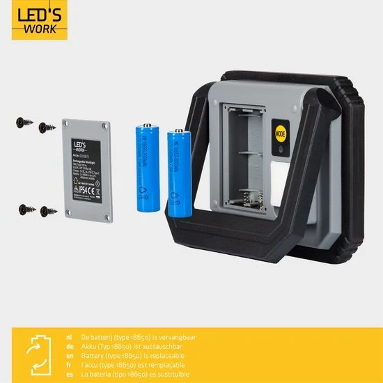 LED Wiederaufladbare Arbeitsleuchte 10W 700lm 6500K kaltweiß IP54 Schwarz - LED's Work