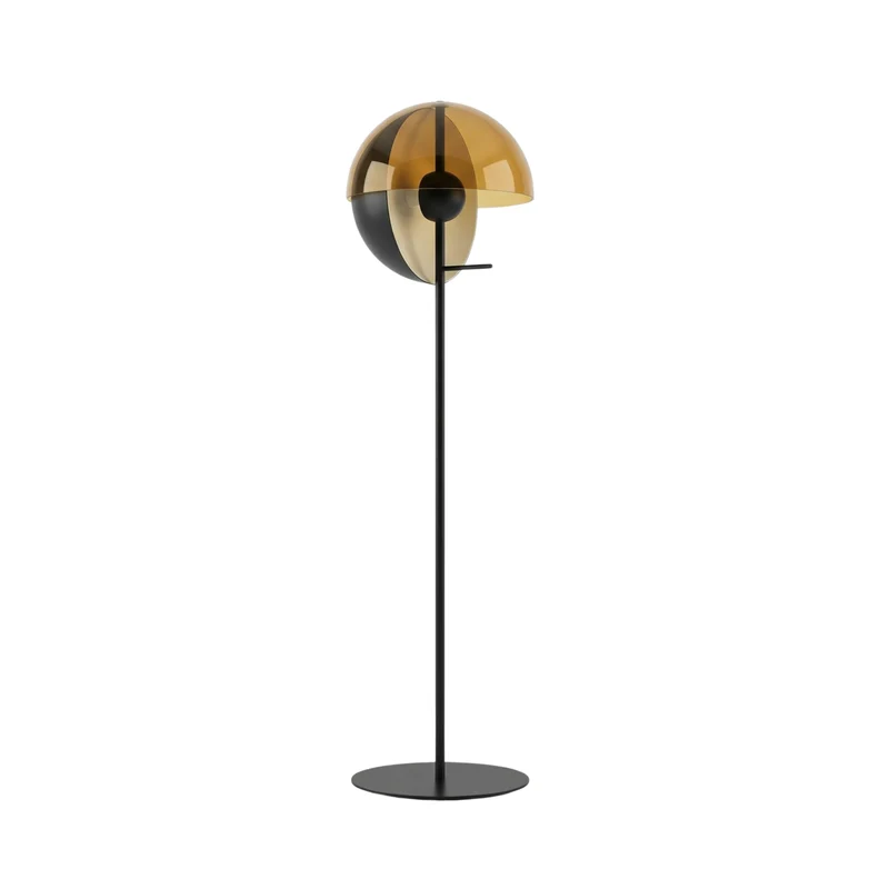 Postmoderne Stehlampe aus Metall mit Buntglas – Lutopis