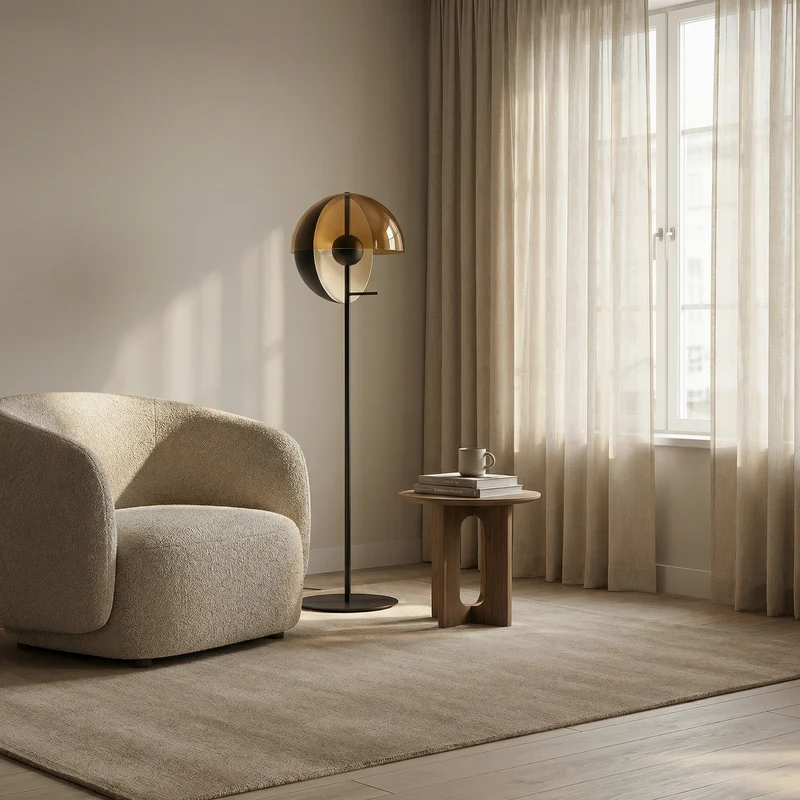Postmoderne Stehlampe aus Metall mit Buntglas – Lutopis
