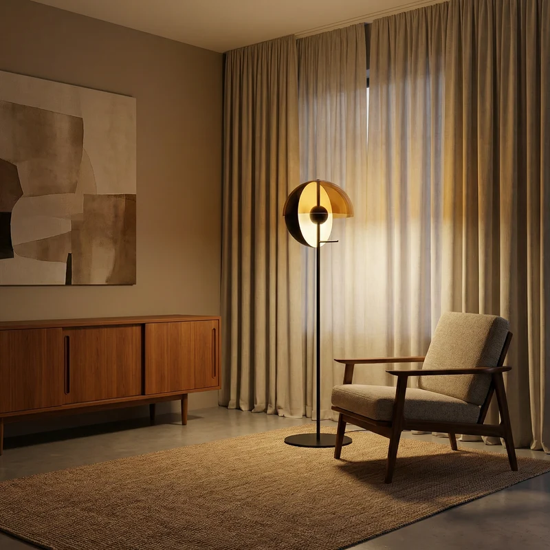 Postmoderne Stehlampe aus Metall mit Buntglas – Lutopis
