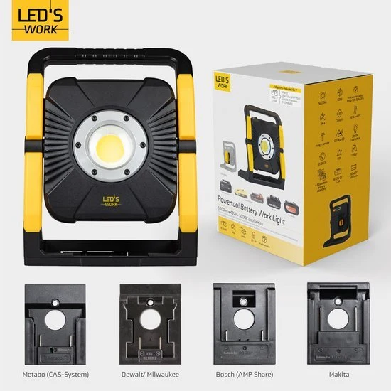 LED 18V Arbeitsleuchte für Elektrowerkzeuge 5000lm 5000K kaltweiß IP54 - LED's Work