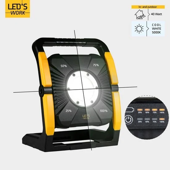 LED 18V Arbeitsleuchte für Elektrowerkzeuge 5000lm 5000K kaltweiß IP54 - LED's Work