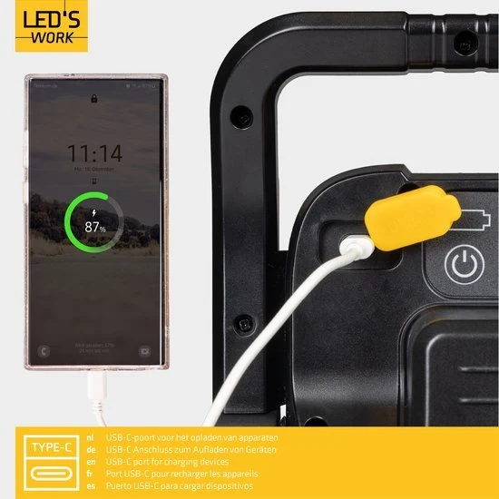 LED 18V Arbeitsleuchte für Elektrowerkzeuge 5000lm 5000K kaltweiß IP54 - LED's Work