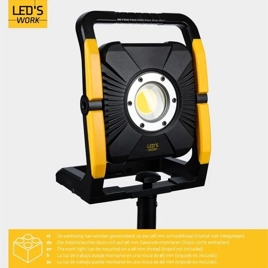 LED 18V Arbeitsleuchte für Elektrowerkzeuge 5000lm 5000K kaltweiß IP54 - LED's Work