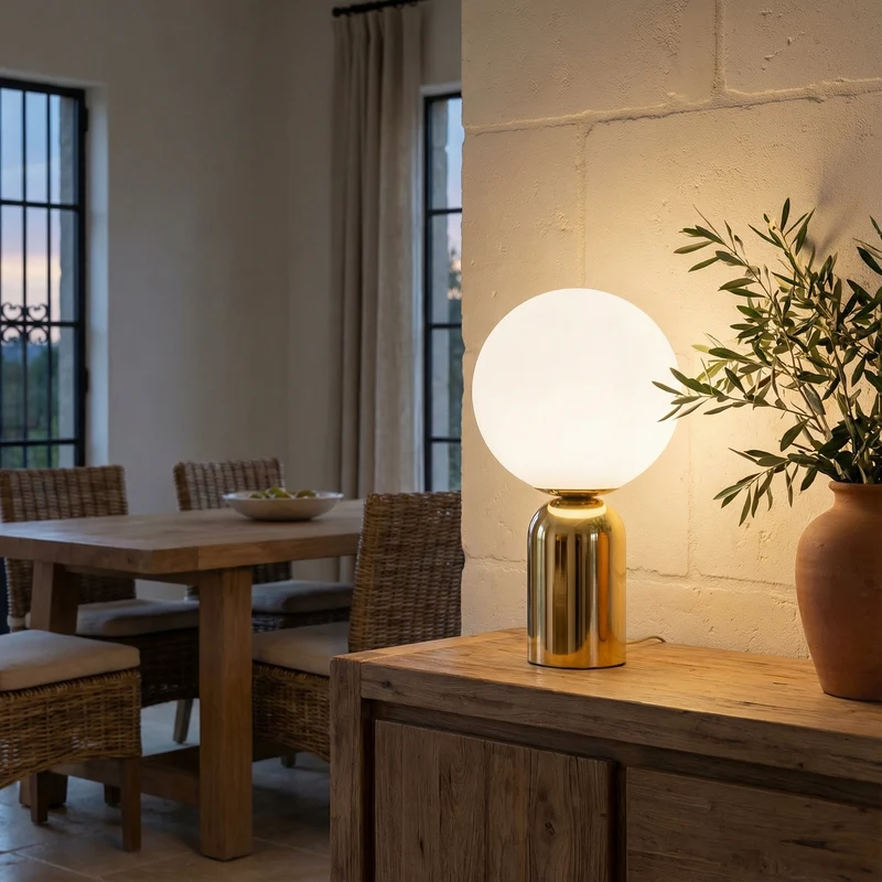 Nachttischlampe Metall Glas Modernes Design – Pulsaris