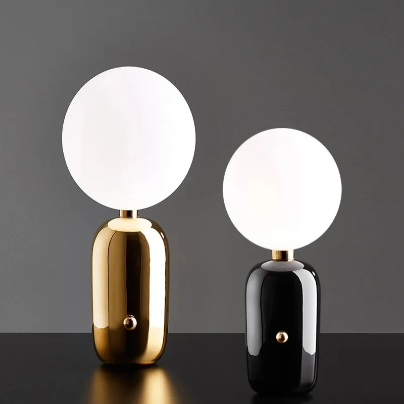 Nachttischlampe Metall Glas Modernes Design – Pulsaris