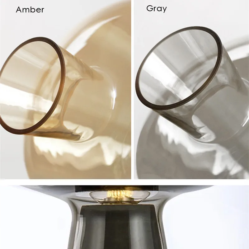 Nachttischlampe Glas Stein Industriedesign – Lumora