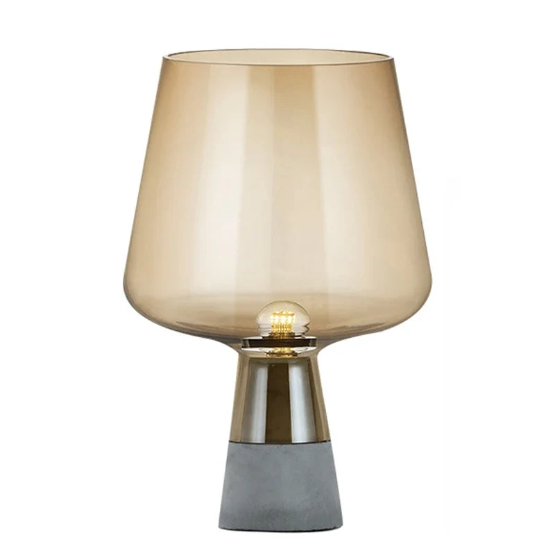 Nachttischlampe Glas Stein Industriedesign – Lumora
