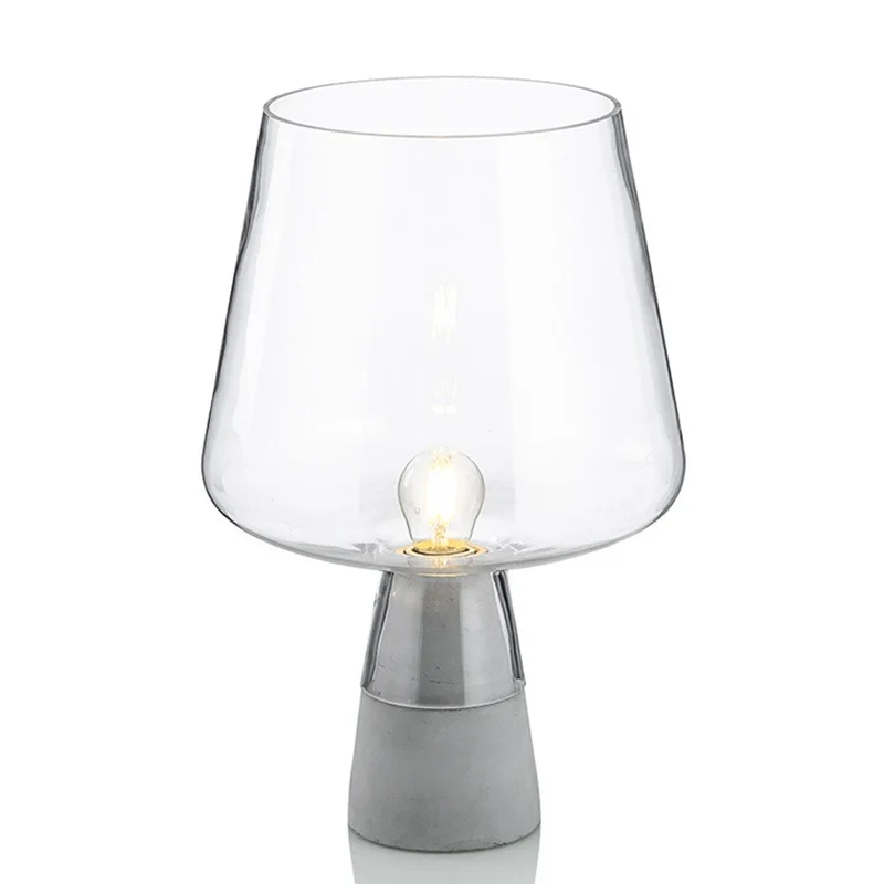Nachttischlampe Glas Stein Industriedesign – Lumora