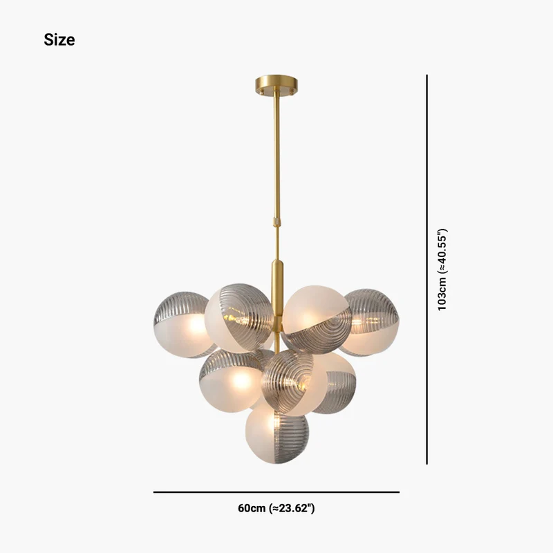 Chandelier Light Glass Bubbles Hanging Decorative Cluster Grape