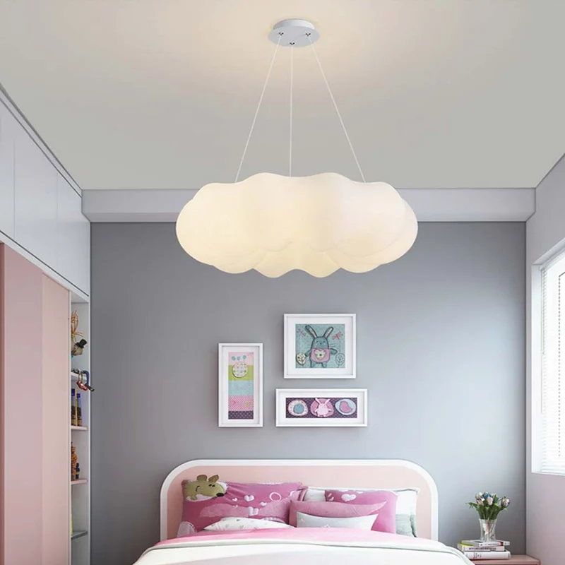 Pendant Ceiling Light LED Cream Cloud for Children's Room, White