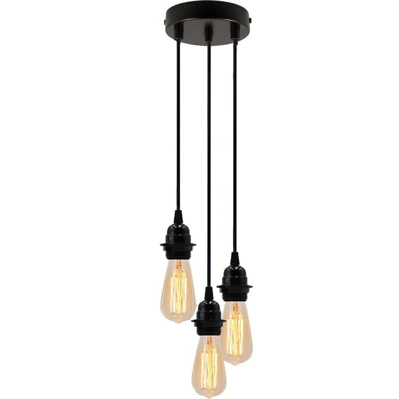 Pendelleuchte PVC Flexhalter 3-flammig Lampenfassung E27 ~3324