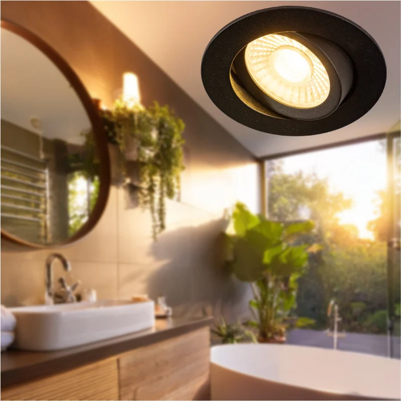 LED Spot 6W 420lm 2700/1800K warmweiß IP54 Schwarz - LED's Light Pro