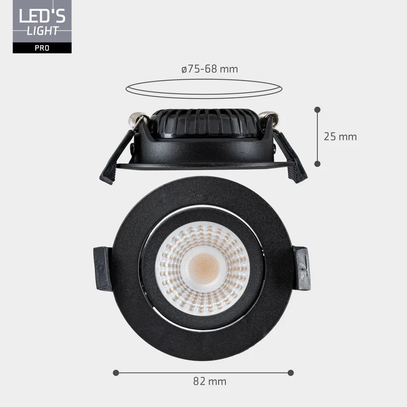 LED Spot 6W 420lm 2700/1800K warmweiß IP54 Schwarz - LED's Light Pro