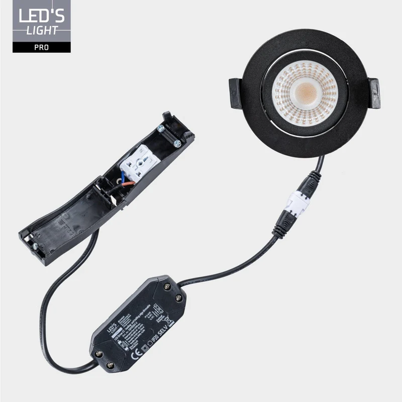LED Spot 6W 420lm 2700/1800K warmweiß IP54 Schwarz - LED's Light Pro