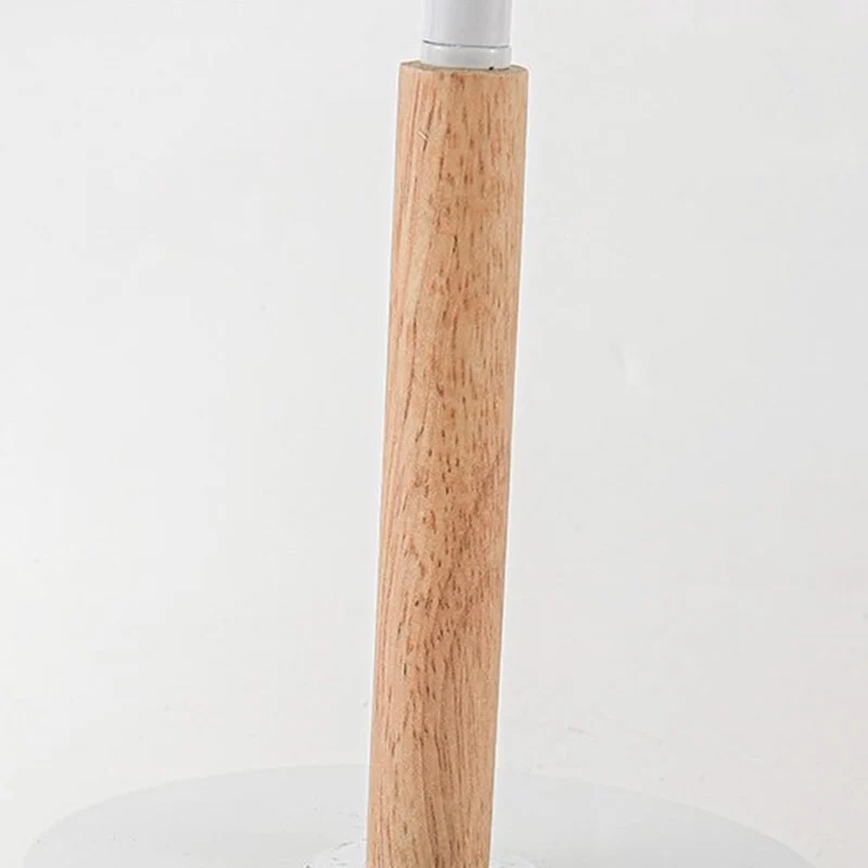 Feather Bedside Table Lamp Minimalist Bloom with Wood & Metal Body, White