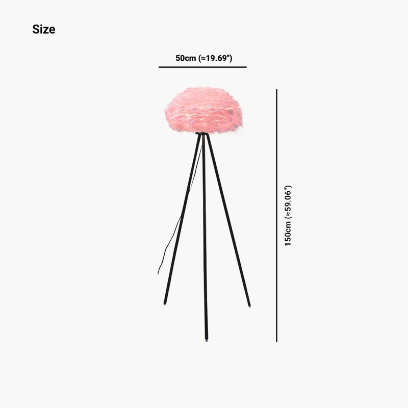 Tripod Floor & Table Lamp Set with Goose Feather Shades, White/Pink
