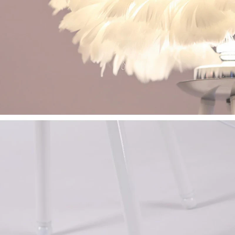 Tripod Floor & Table Lamp Set with Goose Feather Shades, White/Pink