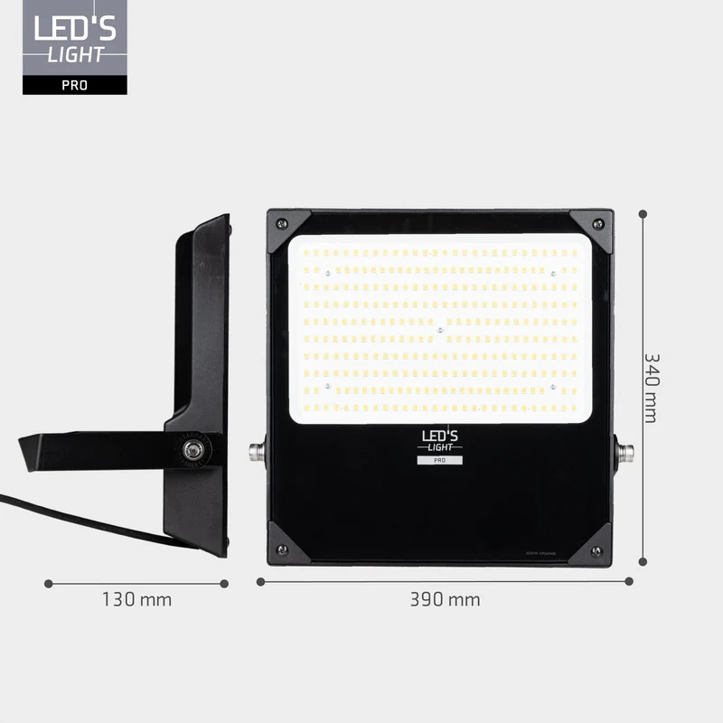 LED Flutlicht 200W 37000lm 4000K neutralweiß IP66 Schwarz - LED's Light