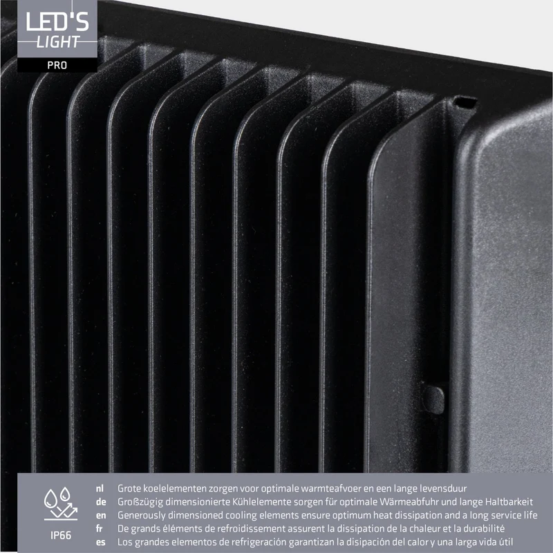 LED Flutlicht 200W 37000lm 4000K neutralweiß IP66 Schwarz - LED's Light