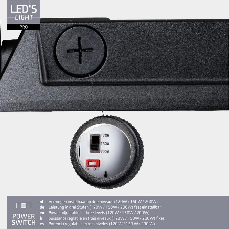 LED Flutlicht 200W 37000lm 4000K neutralweiß IP66 Schwarz - LED's Light