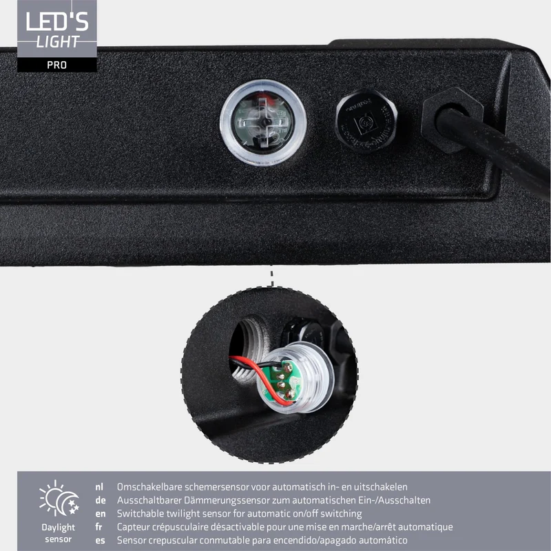 LED Flutlicht 200W 37000lm 4000K neutralweiß IP66 Schwarz - LED's Light