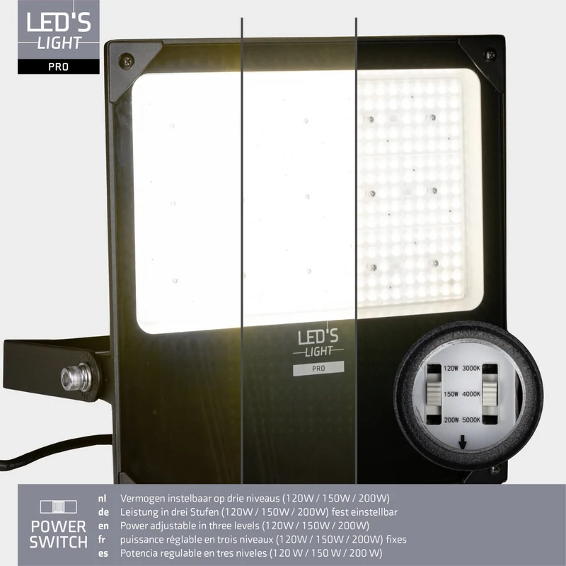 LED Flutlicht 200W 26500lm 3000/4000/5000K warmweiß/neutralweiß IP66 - LED's Light Pro