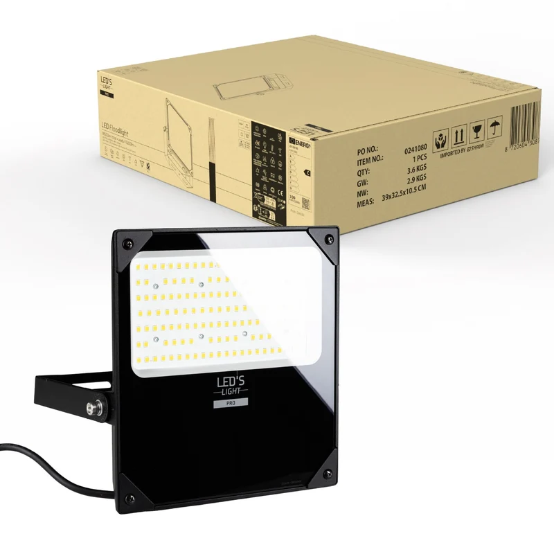 LED Flutlicht 100W 18500lm 4000K neutralweiß IP66 Schwarz - LED's Light Pro