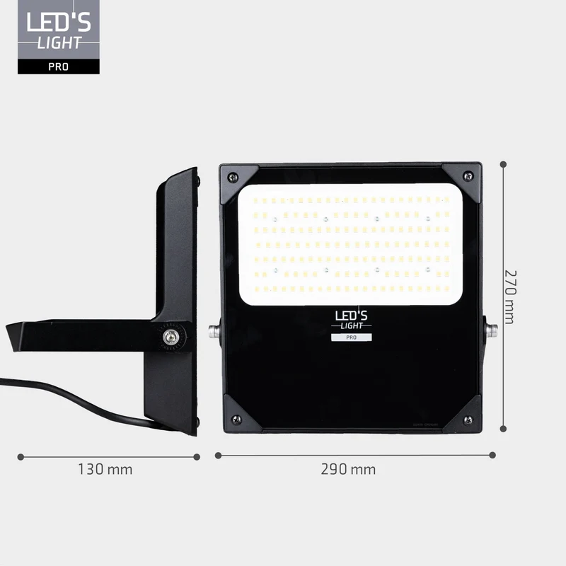 LED Flutlicht 100W 18500lm 4000K neutralweiß IP66 Schwarz - LED's Light Pro
