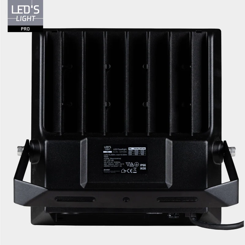 LED Flutlicht 100W 18500lm 4000K neutralweiß IP66 Schwarz - LED's Light Pro