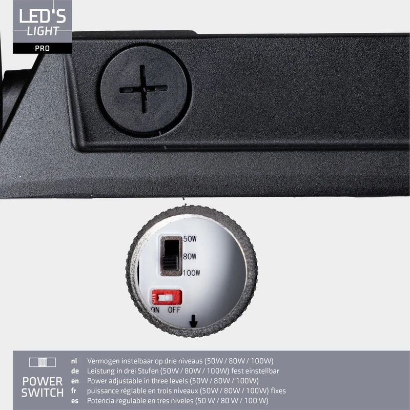 LED Flutlicht 100W 18500lm 4000K neutralweiß IP66 Schwarz - LED's Light Pro
