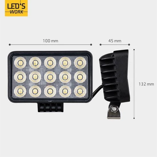 LED's Arbeitsscheinwerfer für Fahrzeuge - Geeignet für Traktor, LKW, Auto, Bus und Schiff - 45W