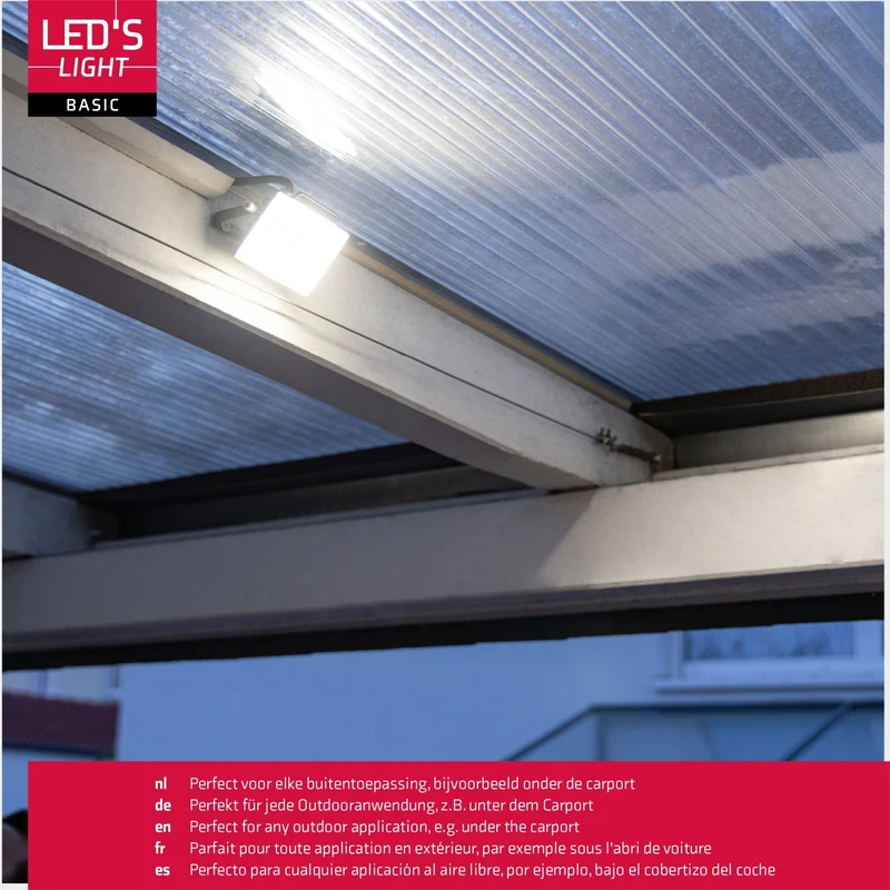 LED Flutlicht 10W 1000lm 4000K neutralweiß IP65 Schwarz - LED's Light