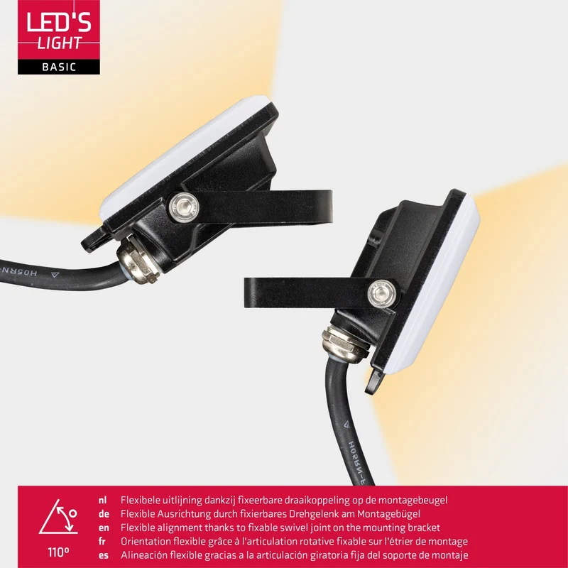 LED Flutlicht 10W 1000lm 4000K neutralweiß IP65 Schwarz - LED's Light