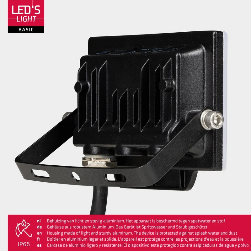 LED Flutlicht 10W 1000lm 4000K neutralweiß IP65 Schwarz - LED's Light