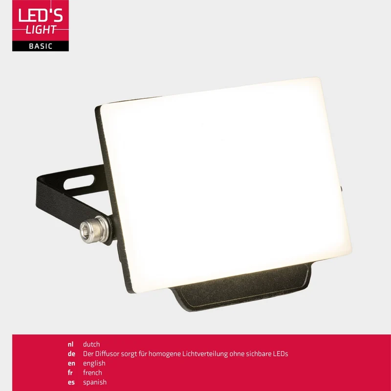 LED Flutlicht 10W 1000lm 4000K neutralweiß IP65 Schwarz - LED's Light