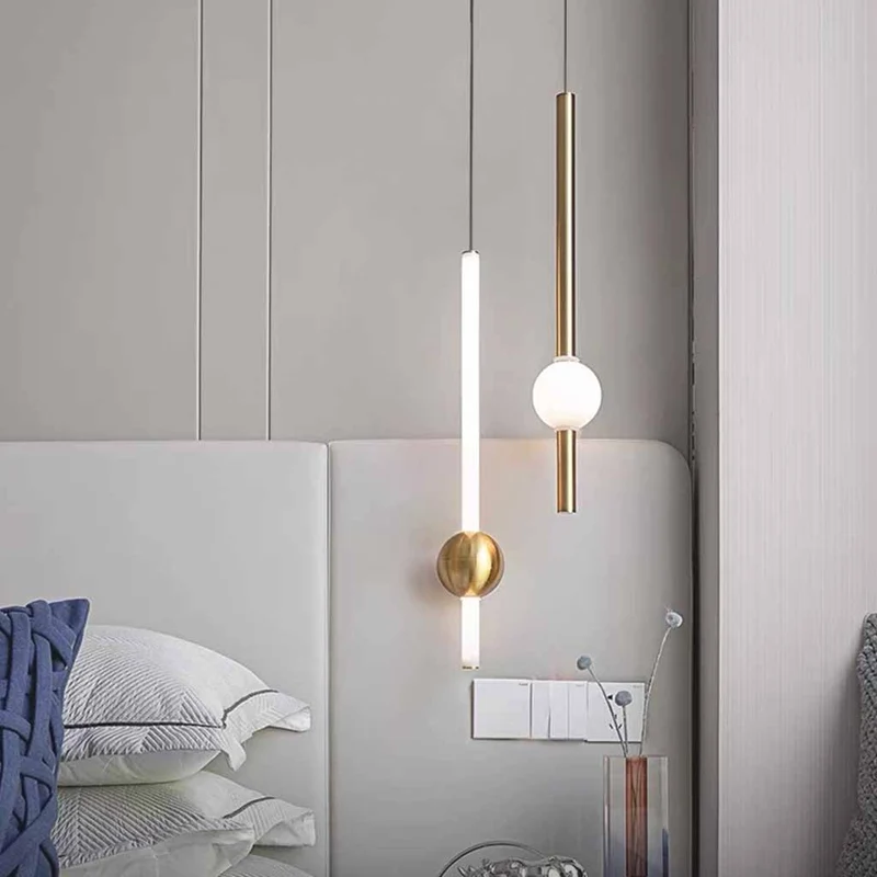 Pendant Light LED Linear Hanging, Iron & Glass